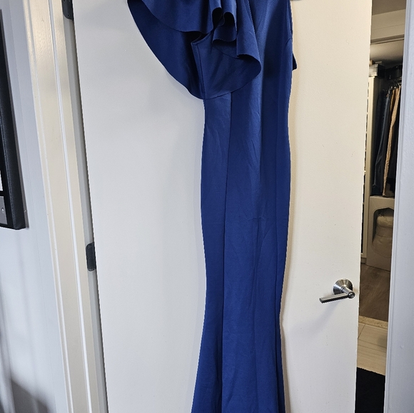 Ruffle Shoulder Scuba Maxi Dress - Picture 2 of 2